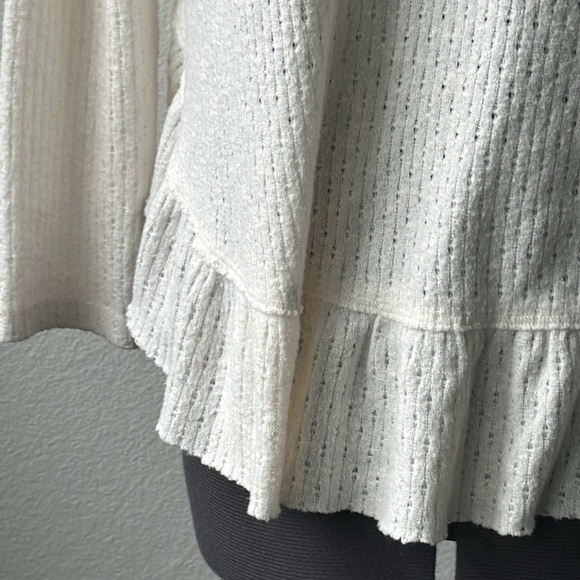 Anthropolgie top ivory baby doll size X Small wide neck Maeve brand - Picture 2 of 12